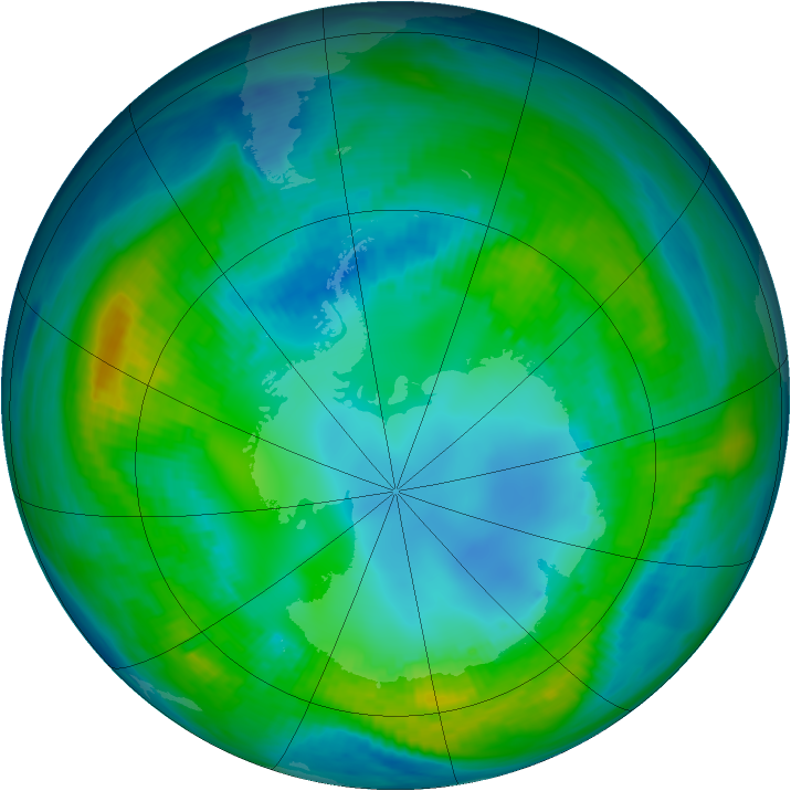 Antarctic ozone map for 29 April 1981